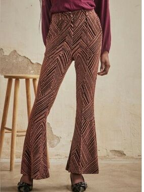NKN Nekane Gara Pant with Gold Lurex. Flared Bottom. Spanish Brand. Medium